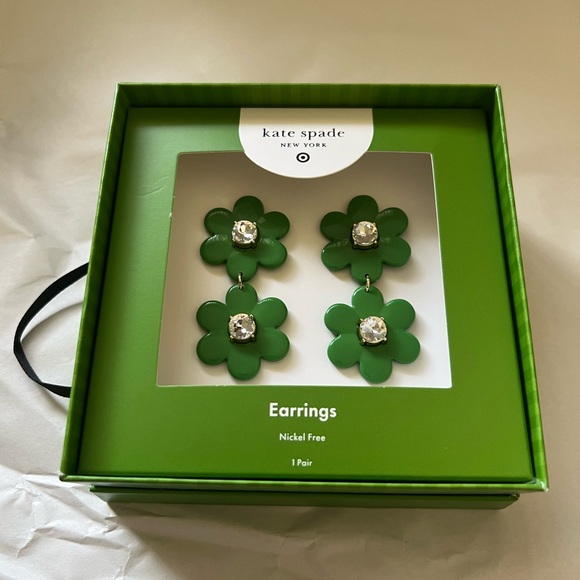 Kate Spade Green Floral Jewelry Earrings - Picture 1 of 1